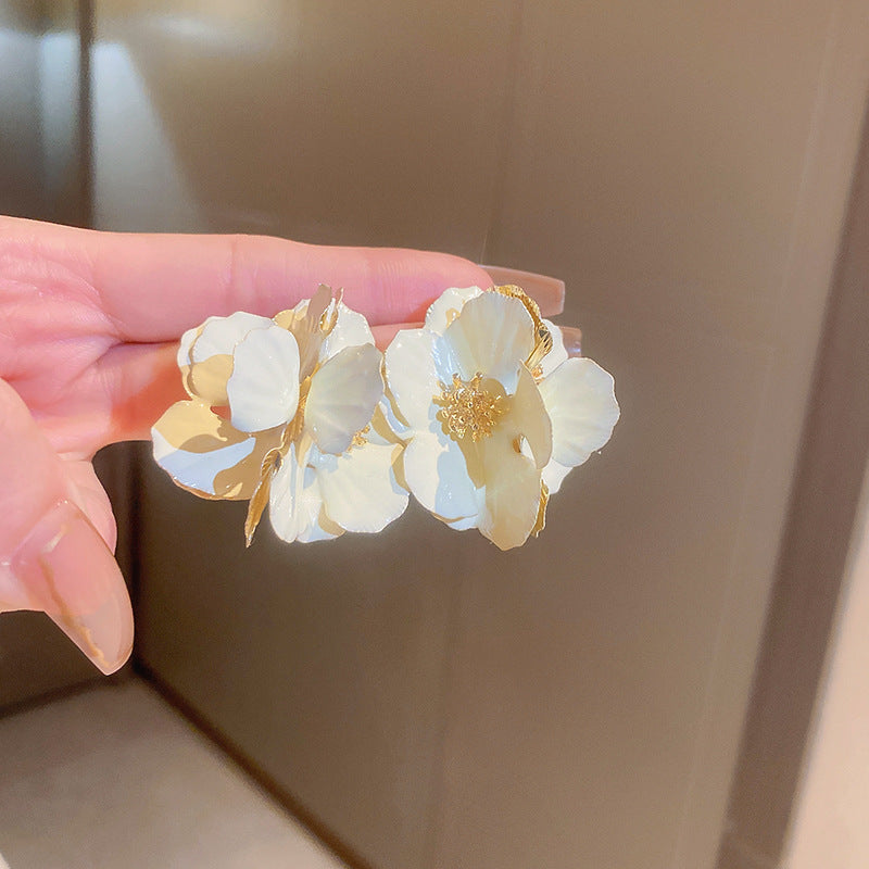 Stud earrings collection with enamel/stone cabochons, crystal accents and gold-tone settings — 43 variants — Eternal Heart Gem Earrings Collection.
