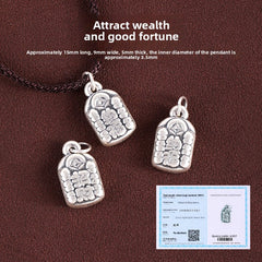 Relic Gleam 999 silver pendant, oxidized vintage finish