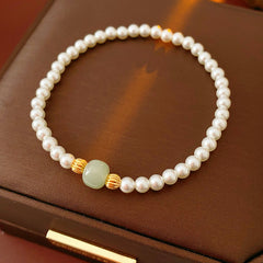 Hetian jade & Shijia pearl bracelet