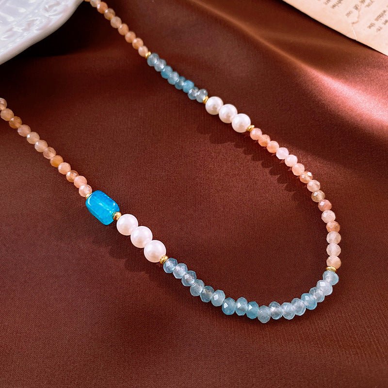 Baroque freshwater pearl colorful bead necklace and bracelet set – light luxury elegant women’s jewelry