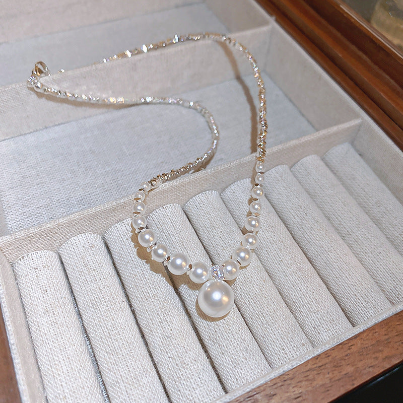 Artificial Silver Fragment Pearl Choker