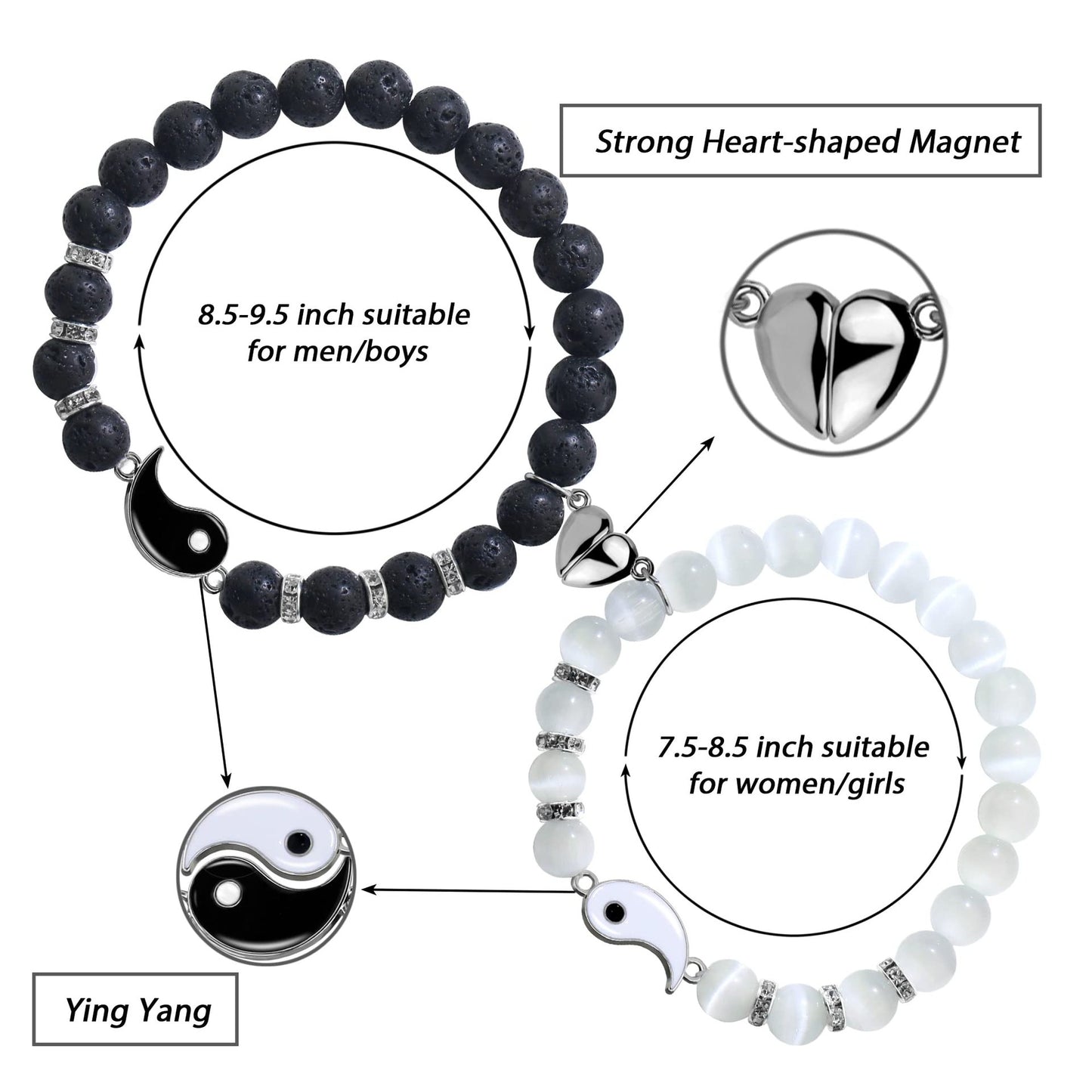 Yin & Yang Duo · Matching Couple Bracelets