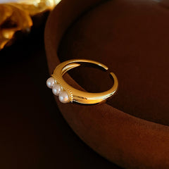 Baroque Pearl Tulip Open Ring – Korean Sweet Chic Series