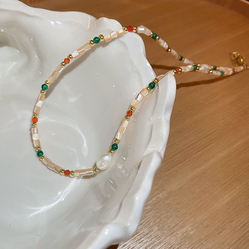 Sun Pendant Beaded Necklace Collection – Titanium Steel & Natural Stone Designs