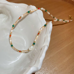 Sun Pendant Beaded Necklace Collection – Titanium Steel & Natural Stone Designs