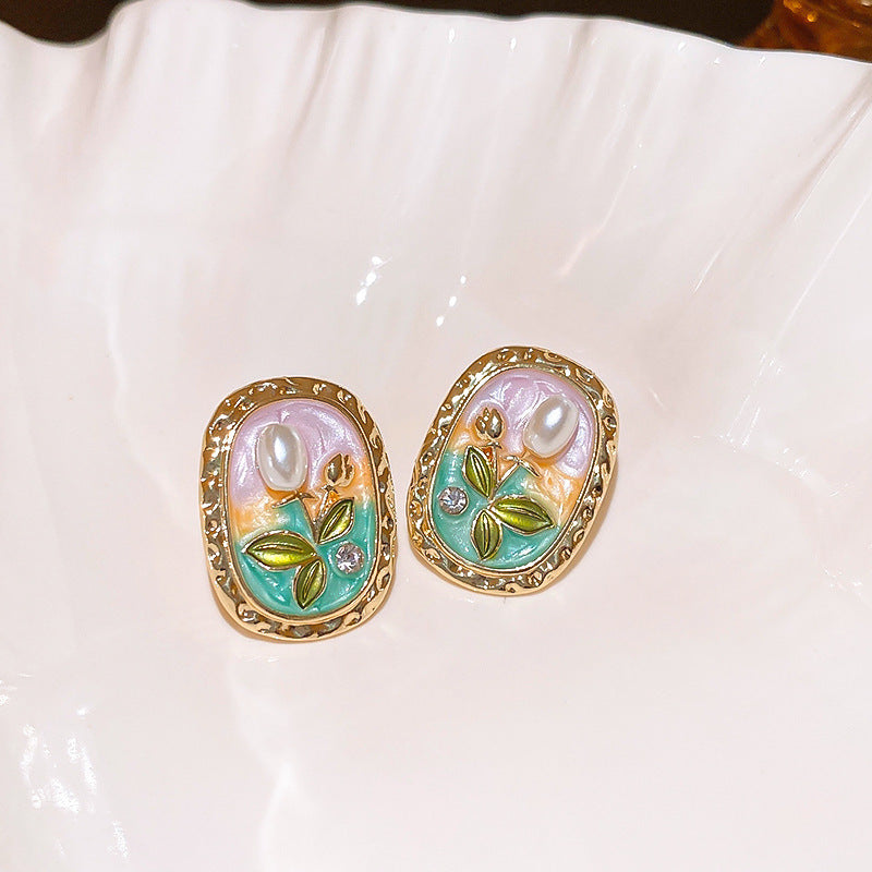 Vintage Pearl Stud Earrings Series – Courtly Chic Light Luxury