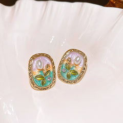 Vintage Pearl Stud Earrings Series – Courtly Chic Light Luxury