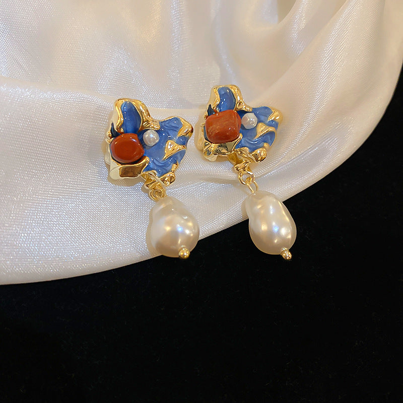 Vintage Pearl Stud Earrings Series – Courtly Chic Light Luxury
