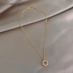 Versatile Minimalist Titanium Steel Pearl Pendant Necklace