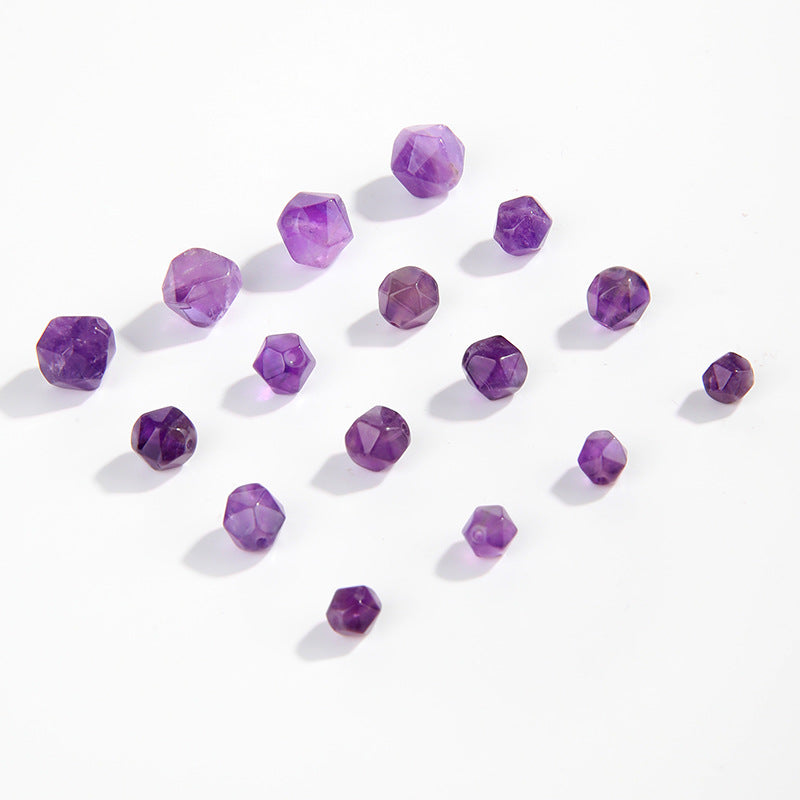 Irregular faceted amethyst beads, lilac to deep purple, sizes 6–10 mm — Amethyst Star-Facets.