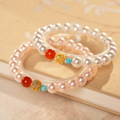 Trio Charm Pearl Bracelet