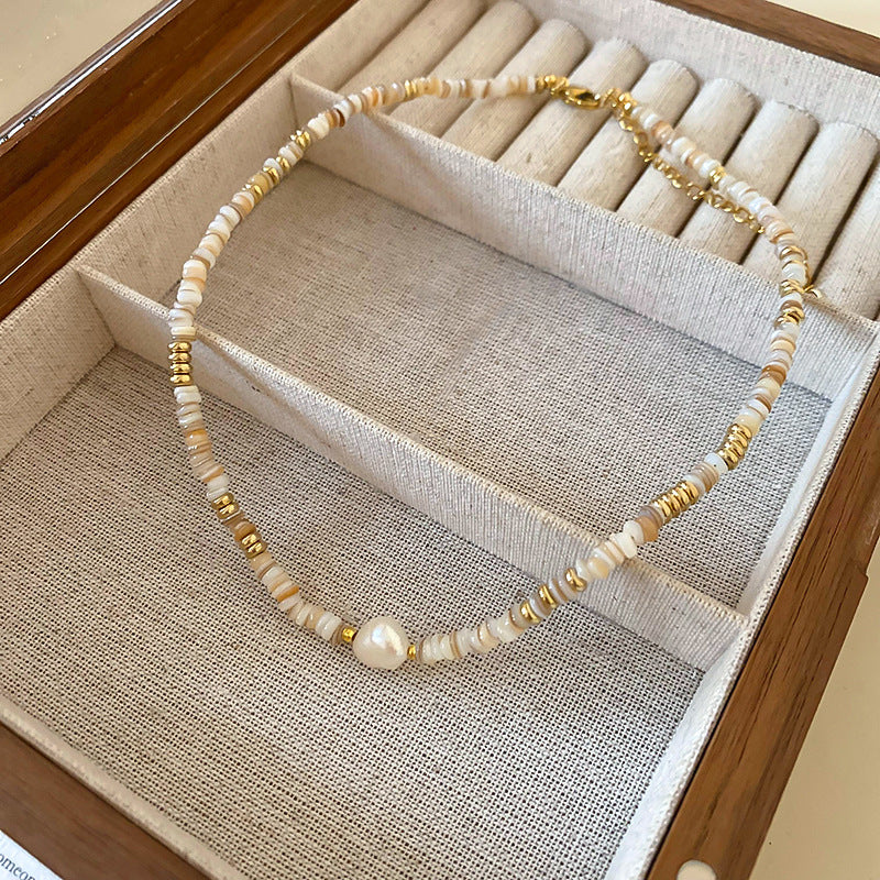 Baroque freshwater pearl colorful bead necklace and bracelet set – light luxury elegant women’s jewelry