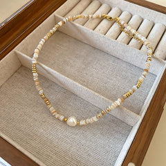 Baroque freshwater pearl colorful bead necklace and bracelet set – light luxury elegant women’s jewelry