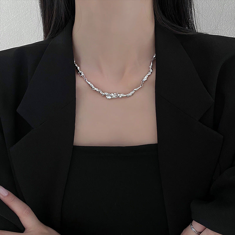 Versatile Minimalist Titanium Steel Pearl Pendant Necklace
