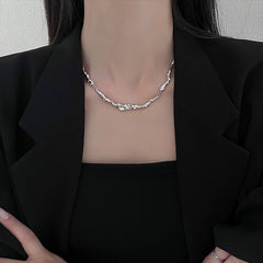 Versatile Minimalist Titanium Steel Pearl Pendant Necklace