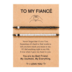 MorseBond Duo — Black & White Love Bracelets