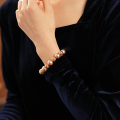 Regal Filigree Pearl Collection – champagne pearl necklace, bracelet, and earrings set by Glazenya