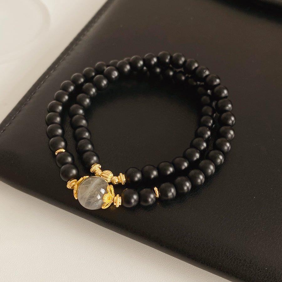 Midnight Moonstone Wrap Bracelet