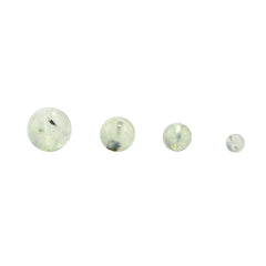 Apple-green prehnite round beads, translucent polish, assorted 6–10 mm — Apple Dew.