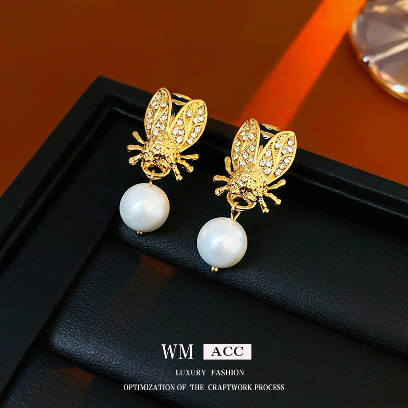 Vintage Pearl Stud Earrings Series – Courtly Chic Light Luxury