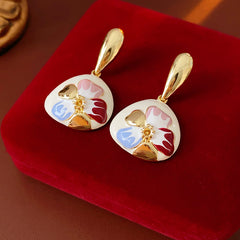 Pastel Bloom Enamel Drop Earrings