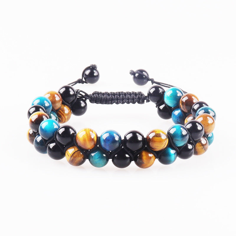 MagnetAura Duo · Tiger Eye & Agate Power Bracelet