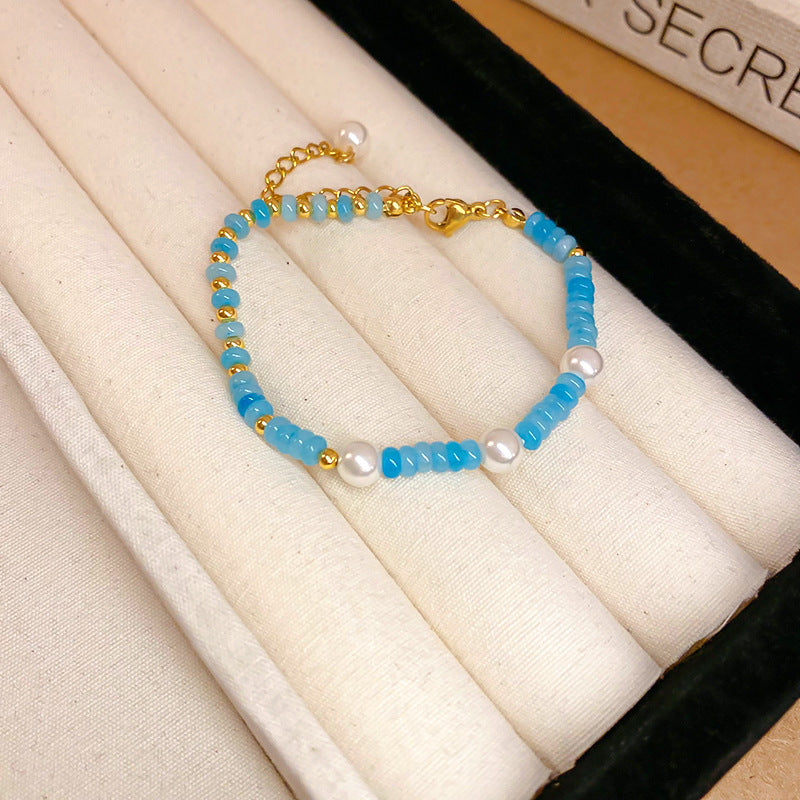 Baroque freshwater pearl colorful bead necklace and bracelet set – light luxury elegant women’s jewelry