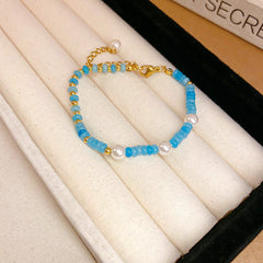 Baroque freshwater pearl colorful bead necklace and bracelet set – light luxury elegant women’s jewelry