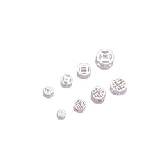 Lucky Grid · Silver-Plated Brass Spacer Beads (Fu & Coin Series)