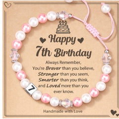 Milestone Birthday Bracelet for Girls (1st–8th)