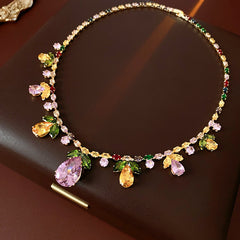 Celestial Leaf Zircon Drop Necklace Set