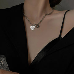 Versatile Minimalist Titanium Steel Pearl Pendant Necklace