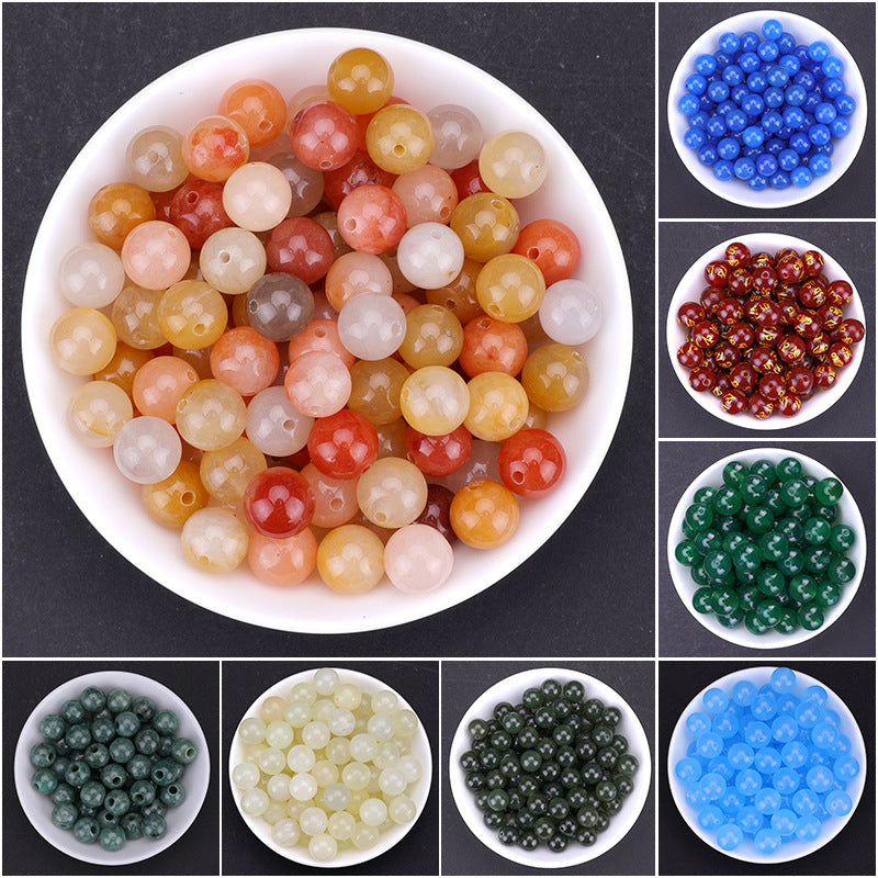Crystal × Jade × Chalcedony × Agate | DIY Loose Round Beads
