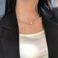 Artificial Silver Fragment Pearl Choker