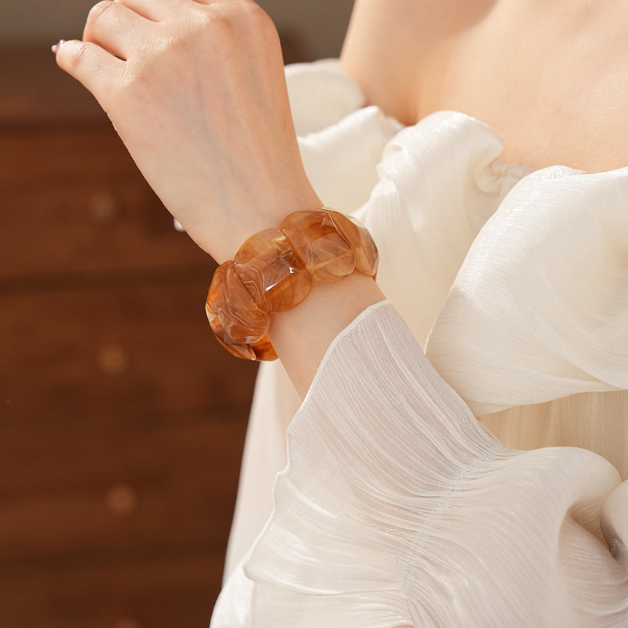 Marbled Elegance Acrylic Bangle