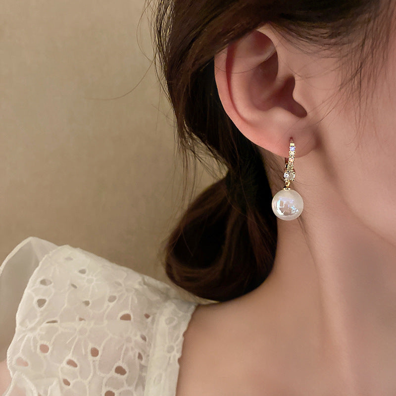 Mermaid Pearl Earring Collection – light luxury chic earrings with pearls, zircon, rhinestones, and 925 silver pins
