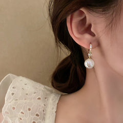 Mermaid Pearl Earring Collection – light luxury chic earrings with pearls, zircon, rhinestones, and 925 silver pins
