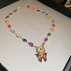 Gothic revival vintage necklace – exaggerated European light luxury statement jewelry with rhinestone and alloy designs