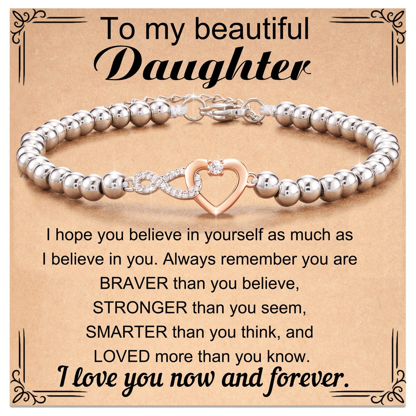 Bonded Hearts Message Card Bracelets