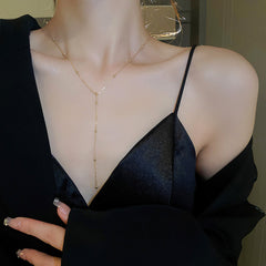 Versatile Minimalist Titanium Steel Pearl Pendant Necklace