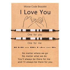 MorseBond Duo — Black & White Love Bracelets