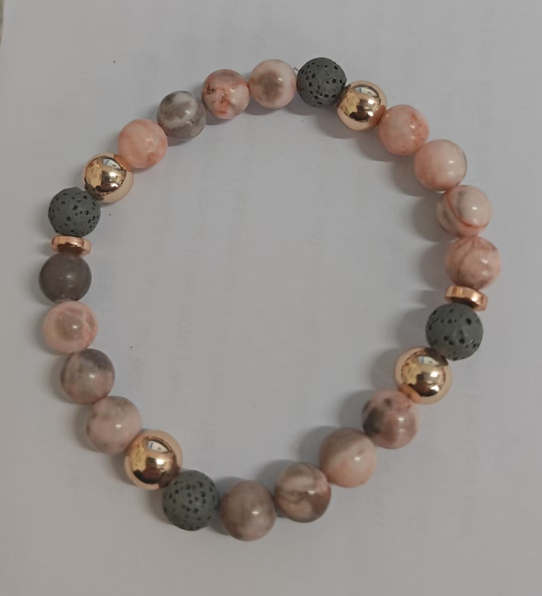 Blush Serenity — Rose Gold Lava Diffuser Bracelet