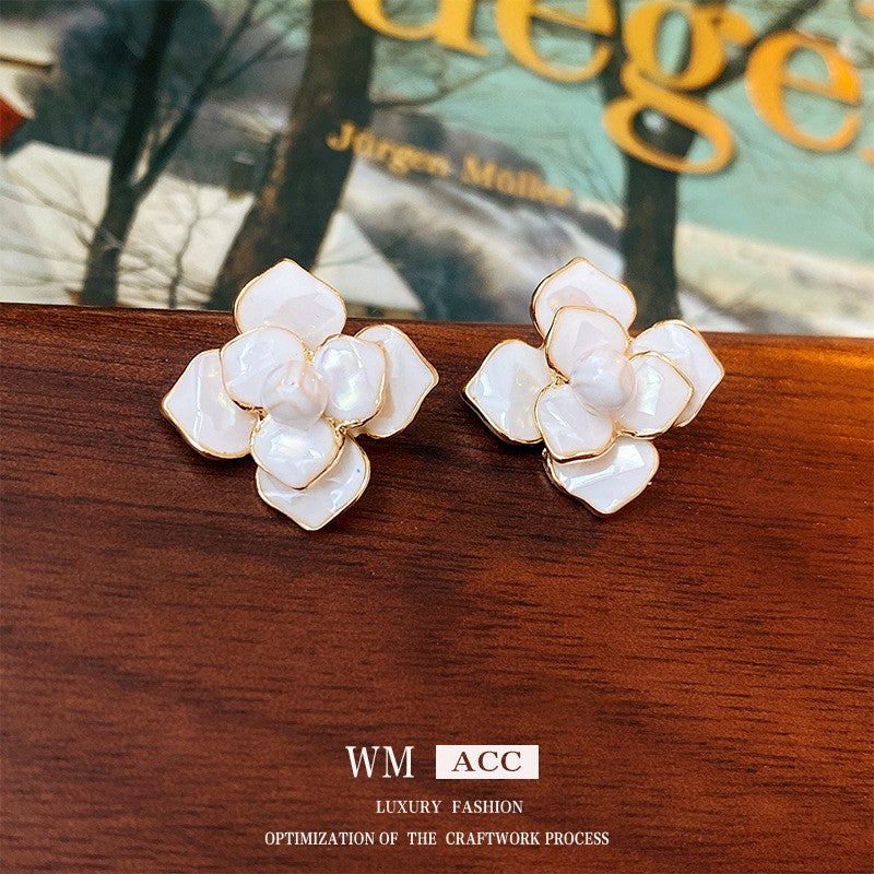 Camellia & Bow Earring Collection – Chic Light Luxury Retro Series