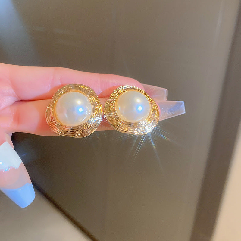 Vintage Pearl Stud Earrings Series – Courtly Chic Light Luxury