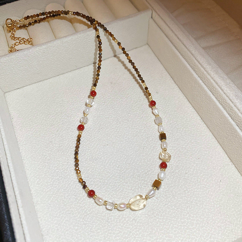 Sun Pendant Beaded Necklace Collection – Titanium Steel & Natural Stone Designs