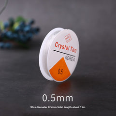 Crystal Elastic Beading Cord – Clear Stretch Jewelry String (0.5–1.5 mm, 5–120 m)