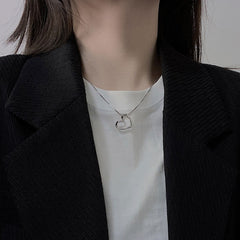 Versatile Minimalist Titanium Steel Pearl Pendant Necklace