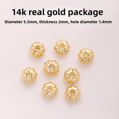 Fluted Bloom spacer bead, 7.5mm diameter, 2mm hole, petal-ridge profile