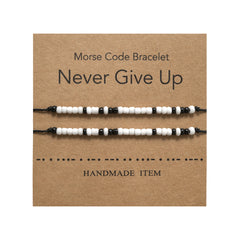 MorseBond Duo — Black & White Love Bracelets