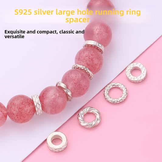 925 Silver Running Rings & Rhinestone Rondelle Spacers